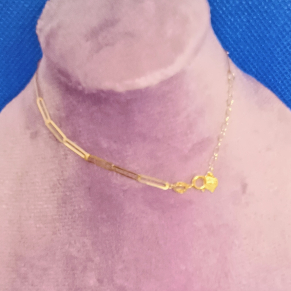 💯 Pure Gold 18k SD Paperclip Bracelet LW Only Pawnable 7.5" Size
